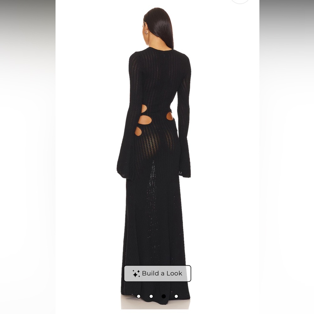 Chic Black Long Sleeve Dress with Cut-Outs - Picture 3 of 5